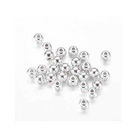 Spacer beads silver plated 4mm